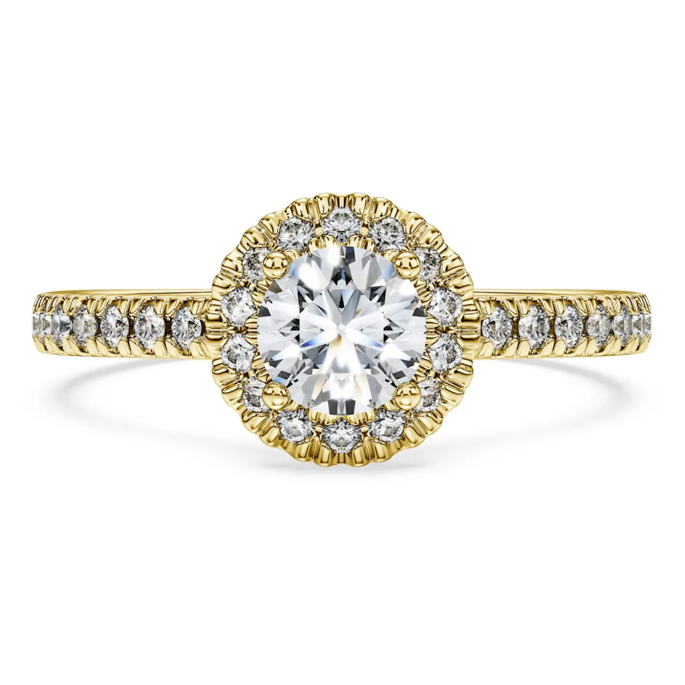 Anello solitario halo Eternity