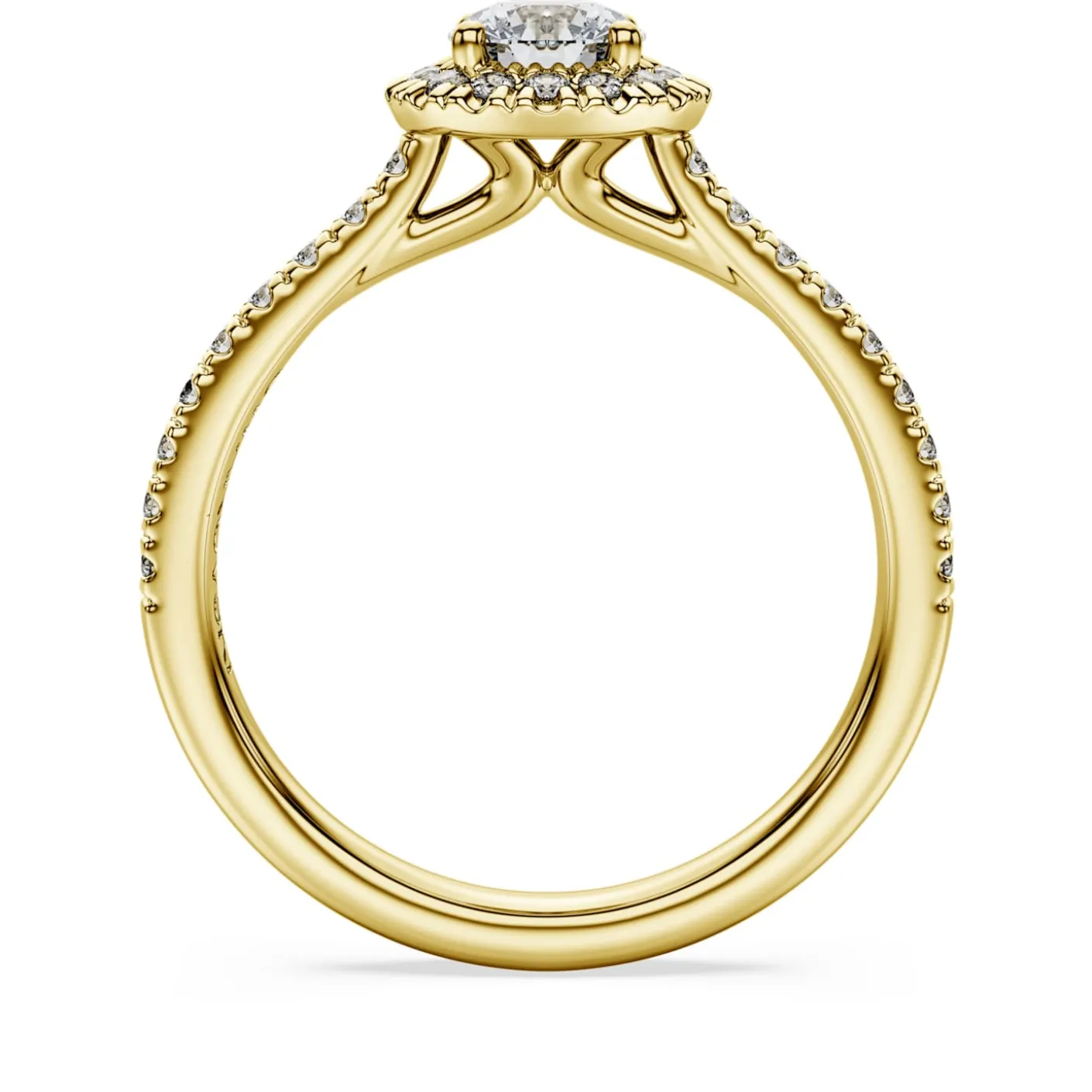 Anello solitario halo Eternity