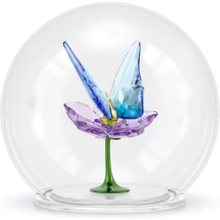 Idyllia Sfera in Vetro con Farfalla e Fiore